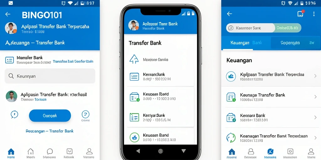 Tampilan antarmuka BINGO101 yang memudahkan transfer bank.