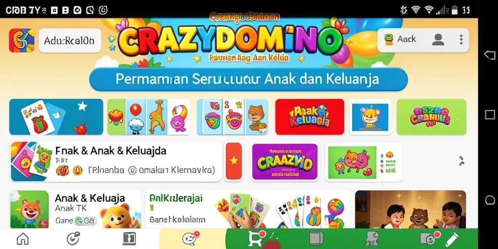 Tampilan antarmuka menarik dari CRAZYDOMINO dalam permainan edukatif.