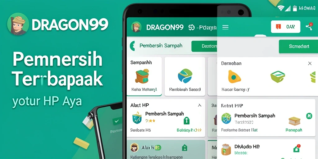 Tampilan antarmuka pengguna DRAGON99 saat membersihkan sampah.