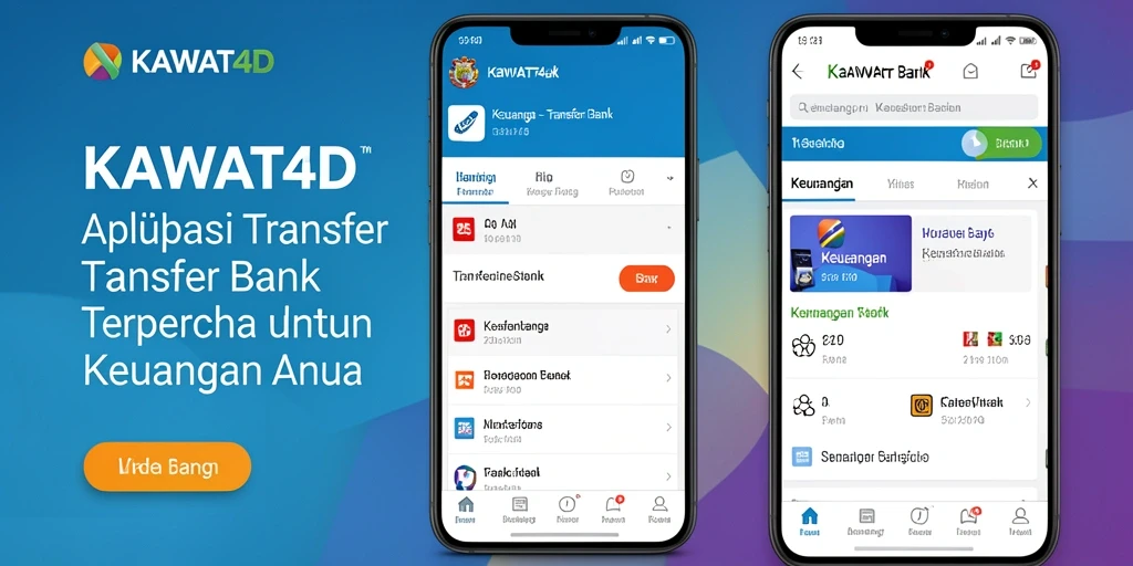 Antarmuka KAWAT4D yang modern dan mudah digunakan untuk transfer bank.