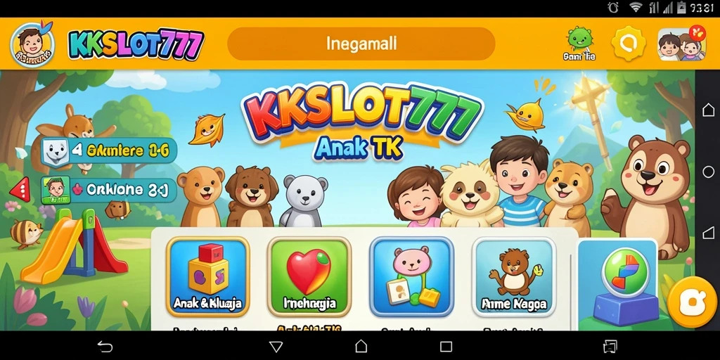 Tampilan antarmuka KKSLOT777 yang menarik dan interaktif untuk anak-anak.